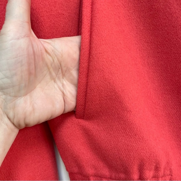 Massimo Dutti Wool Blend Coral Bomber Style Zip Front Pockets Lightweight Jacket - Picture 5 of 12